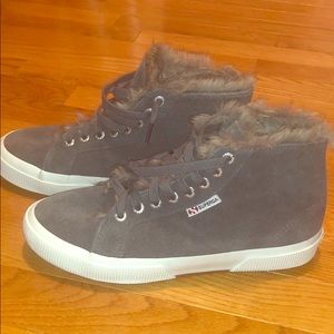 Brand New Superga Faux Fur Sneakers 👟